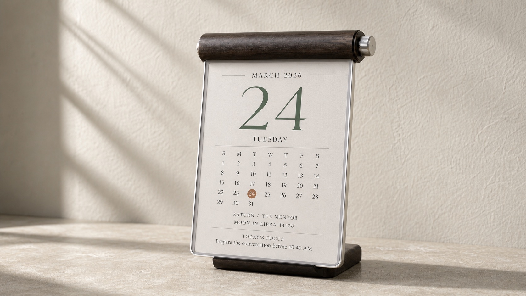 Latest Lucky Calendar industrial design in warm daylight