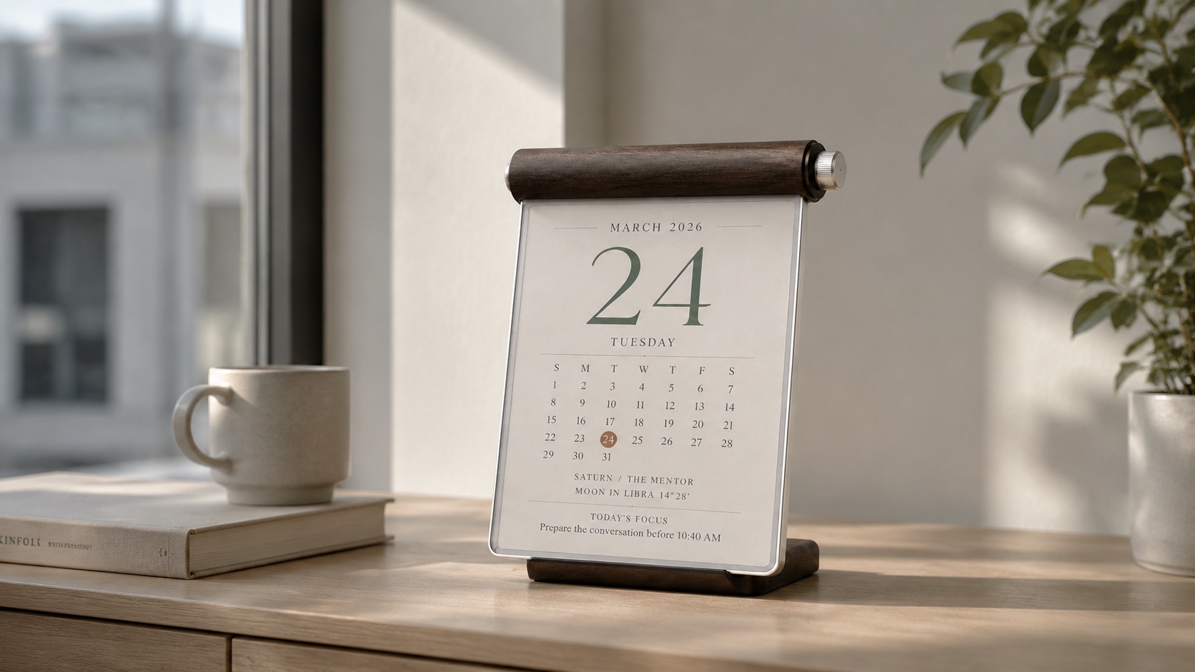 Lucky Calendar on a sunlit desk